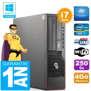 PC Fujitsu Esprimo E700 E90+ SFF Core I7-2600 RAM 4Go Disque 250 Go Wifi W7 - Foto 1 di 1