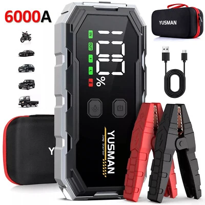 YUSMAN 6000A Car Auto Starthilfe Jump Starter Ladegerät KFZ Booster Powerbank + Tasche