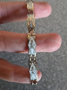 Vintage Siam Enamel And Sterling Silver Bracelet - Picture 1 of 4