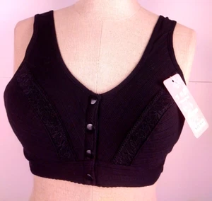 Wan Shuting Black Snap Front Wireless T Shirt Bra Size 38/85 - New (25) - Picture 1 of 17