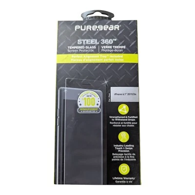 i1. Pure.gear Steel 360 Tempered Glass Protector for Apple iPhone 6.1 2019/XR - Image 1 of 2