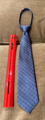 Boys' Calvin Klein Blue  Silk Tie~ Zipper Adjustable - Image 1 of 2