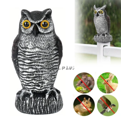 Señuelo de búho estatua proteger jardín patio asustar pájaros lejos repelente de palomas espantapájaros Foto 1 de 4