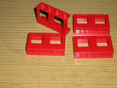Lego 4 Fenster 61345 rot ohne Glas 1x4x2 Flugzeug Rahmen doppelt ( A 14 ) - Bild 1 von 2