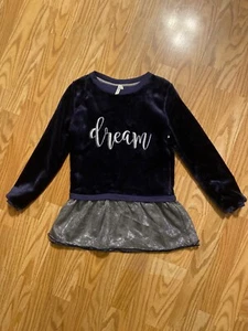 #133 Girls size S (7/8) Love At First Sight Blue Fleece Fuzzy Furry Soft Warm Dr - Picture 1 of 12