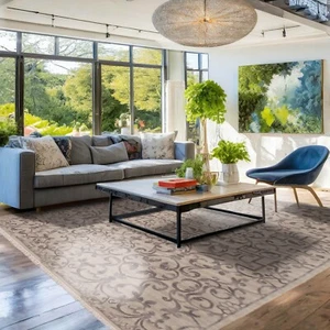 6' x 9' Hand Knotted Transitional 100% Wool Oriental Area Rug AOR8606 Gray 6x9 - Picture 1 of 9