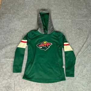 Minnesota Wild Womens Hoodie Small Green Sweatshirt Adidas Hockey NHL Sports Top - Picture 1 of 10