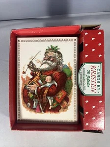 Vtg Santa CHRISTMAS Cards /Env (8) CARDS BY KRISTEN Made In USA - Picture 1 of 2