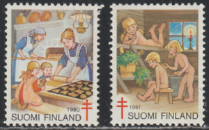 Finland 1980, 1981 - Special Issue - Baking cookies - Taking a sauna - M-NH # 15