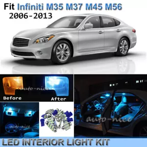 Kit de paquete de luces LED interiores azul hielo de 11 piezas para Infiniti M35 M37 M45 M56 06-13 - Imagen 1 de 10