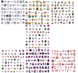 50 LGBTQ Mixed Gender & Sexuality Pride Small LGBT Waterproof Vinyl Stickers - Picture 1 of 8
