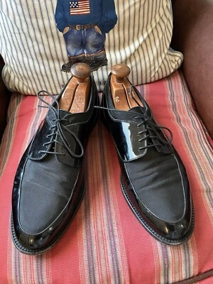 Cole Haan Made in Italy Vintage Grosgrain & Patent Leather Formal Shoe 11 1/2 D - Image 1 of 4