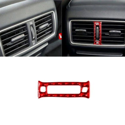 Cubierta de salida de ventilación de aire trasera de fibra de carbono roja para Infiniti Q50 Q60 2014-2019 Foto 1 de 4