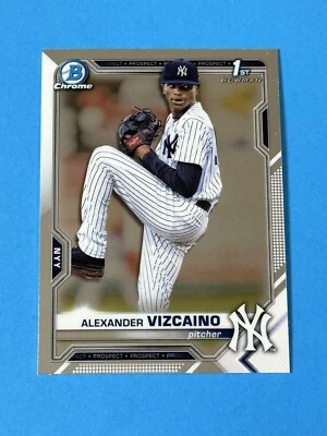 2021 Bowman Chrome Alexander Vizcaino 1st Bowman #BCP-212 New York Yankees (F) - Image 1 of 2