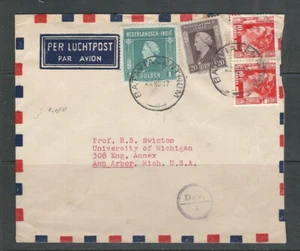 NETHERLAND INDIES 1947 AIR cover from BATAVIA to MICHIGAN USA - Picture 1 of 1