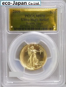 US 20 dollar gold coin Ultra High Relief 2009 Unused PCGS MS70 - Picture 1 of 3