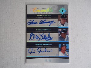 2006 UD Ultimate /50 Chris Chambliss Graig Nettles Goose Gossage Yankees Auto