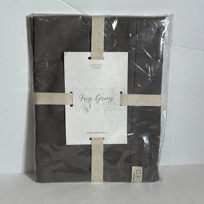 Grove Collaborative Chef Fog Gray Apron 100% Cotton High end HTF Cook - Image 1 of 4