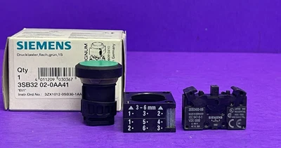 Siemens 3SB3202-0AA41 Botão Plano Verde, 1 NÃO, Momentário - Imagem 1 de 4