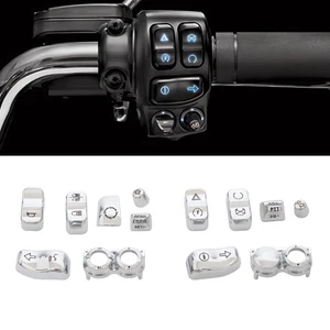 Chrome Hand Control Switch Caps Set For Harley Touring Glide FLHTCUTG FLHX FLTR - Bild 1 von 17