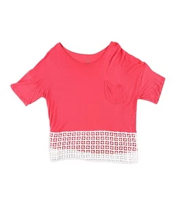 Kensie Womens Crocheted Pullover Blouse, pink, XL - Picture 1 of 1