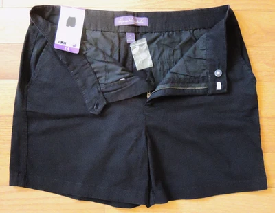 NWT Gloria Vanderbilt Women's Chino Shorts, Black, Size 14 FREE SHIP - Image 1 of 4