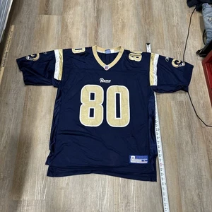 Isaac Bruce, St. Louis Rams, #80 NFL Reebok Replica Jersey, Mens Large - Picture 1 of 16