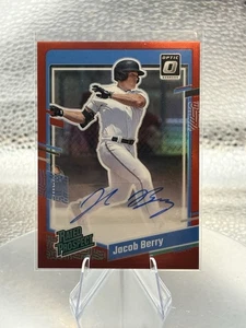 2023 Donruss Jacob Berry Optic Rated Prospects Red Auto #9/60 - Picture 1 of 2