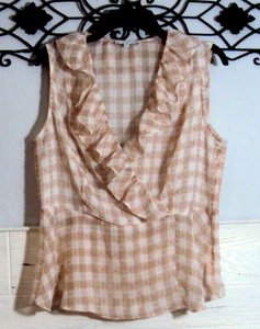 Anthropologie Maison D' Amelie Women's Top Size L Sleeveless Multicolor Plaid - Picture 1 of 4