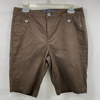 Gloria Vanderbilt Mujer Pantalones Cortos Talla 8 Marrón Chino Algodón Spandex  Foto 1 de 4