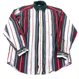 Camicia Tommy Hilfiger vintage uomo media con bottoni anni 90 righe colorblock western - Foto 1 di 14