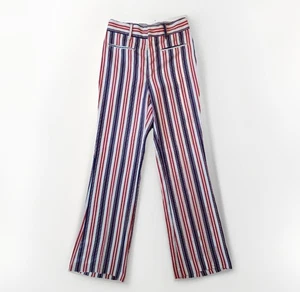 Master Prest Bell Bottom Pants 60s Wild Striped Trousers Waldes Zip Mens 30x32 - Picture 1 of 14