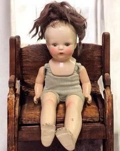 Effanbee Composition Baby Doll 17” Sleepy Eyes Jointed Arms & Legs Antique Toy - Picture 1 of 18