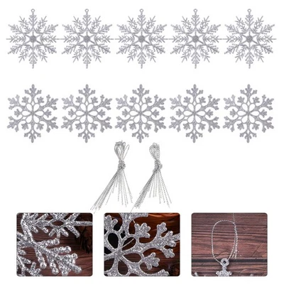  24 Pcs Decori Albero Fiocchi Di Neve Decorativi Accessori Natale - Immagine 1 di 4