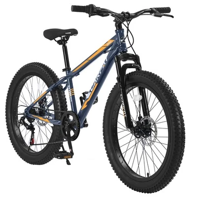 Bicicleta Fat Tire 24" Shimano 7 velocidades engranajes, frenos de disco, suspensión delantera para adultos Foto 1 de 4