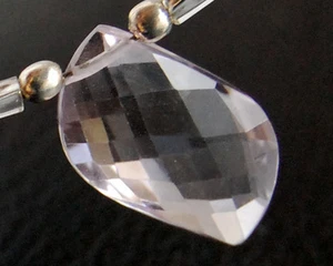 AAA Natural Pink Amethyst Faceted Mango Briolette Semi Precious Gemstone Bead - Picture 1 of 7