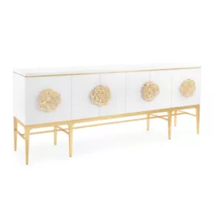 John-Richard Elegant Moder Sideboard Beluga Ash Veneer, Pearlized Resin Handles - Picture 1 of 10