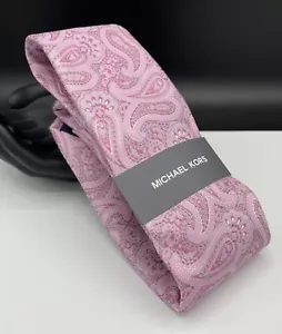 MICHAEL KORS Men's Polyester Tie ~ Pink ~ Paisley Pattern ~ NEW MSRP: $69.50 - Picture 1 of 4
