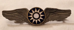 Republic of China Taiwanese Air Force Pilot Wings Breast Badge Pin - Picture 1 of 3