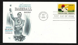 #1381 6c Professional Baseball - Nixon Cachet -Marg FDC - Picture 1 of 2