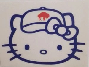 Calcomanía troquelada de vinilo Buffalo Bills Hello Kitty 6x4,25 pulgadas, ¡Josh Allen! - Imagen 1 de 6