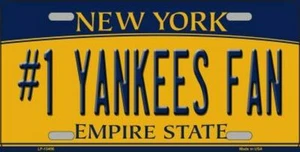 Number One Yankees Fan ⚾ MLB Baseball Team License Plate - Picture 1 of 1