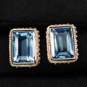 Delicate Arctic Blue Aquamarine 14.15Ct 925 Sterling Silver Handmade Earrings - Picture 1 of 6