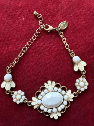 VALENTINO "Affascinante Bracciale Catena Charlie Spring Colore Bianco Oro 9""