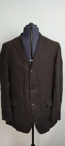 Christian Berg Mens Casual Summer Blazer Jacket Pure Linen Brown EU 58 UK 46 - Picture 1 of 7