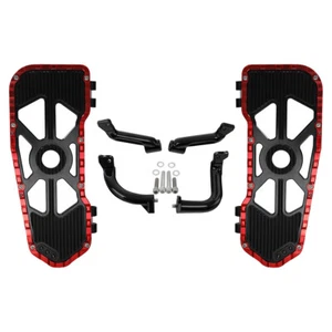 Red Driver Floorboards Footboards W/ Bracket Fit For Harley Touring 2017-2024 - Picture 1 of 10