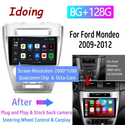 Wireless Carplay Android 12.0 Car Stereo Radio GPS For Ford Mondeo MK4 2007-2010 - Image 1 of 4