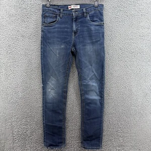 Jeans Levis 511 Performance Slim Donna 18R Distressed Mid Rise Elasticizzato Blu LEGGI - Foto 1 di 10