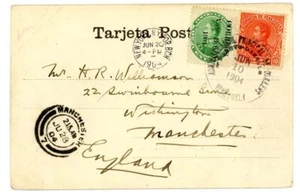 1904 Venezuela postcard of Maracaibo sent to Manchester via New York - Picture 1 of 2