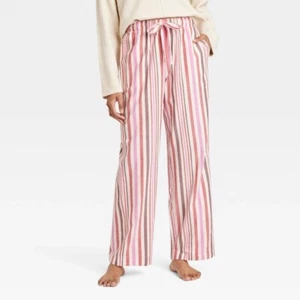 Women's Striped Flannel Pajama Pants - Auden™ Red/Pink S - Picture 1 of 1